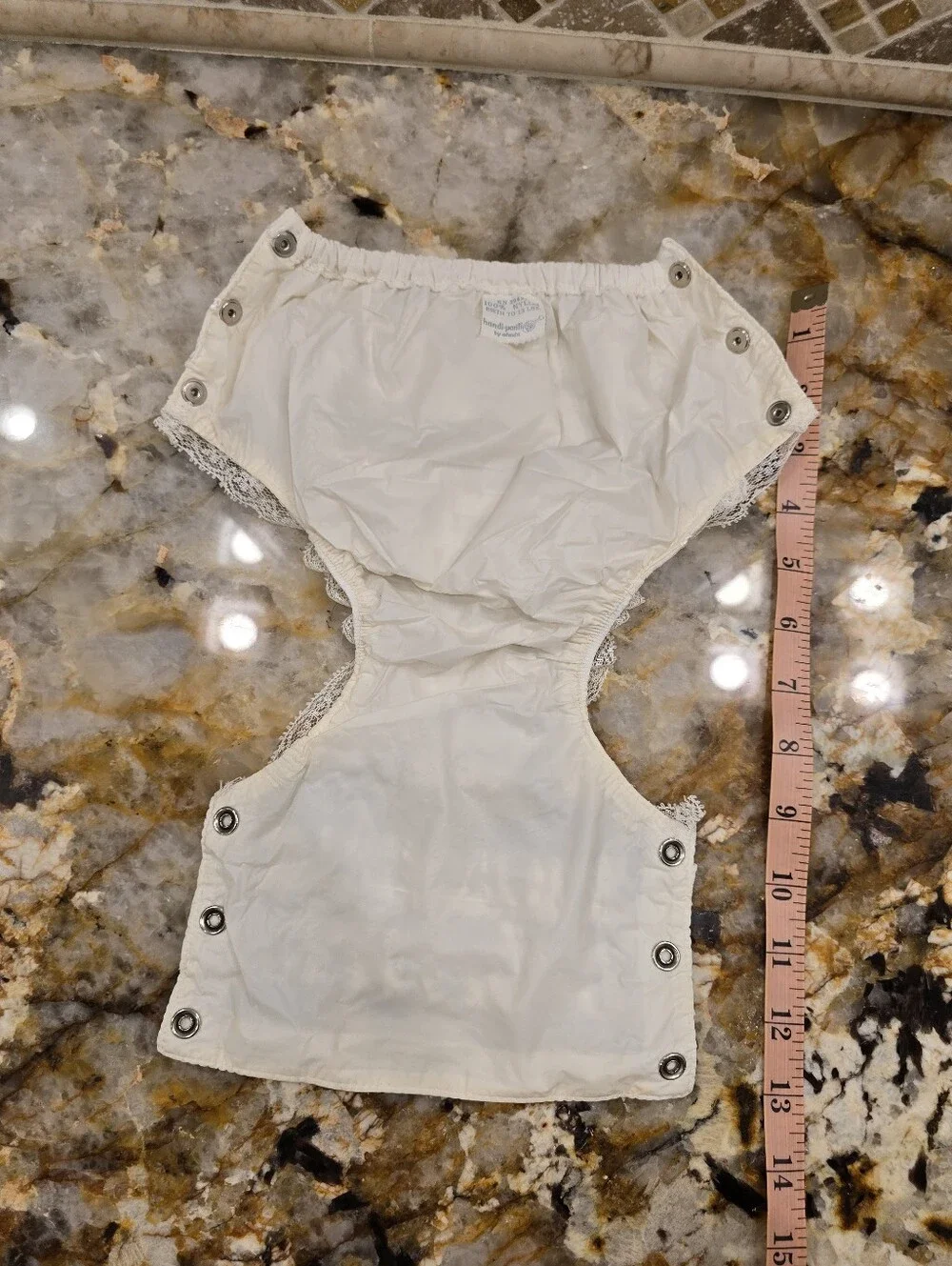 Vintage Handi-Panti by Alexis Baby Plastic Diaper Cover Cream Lace Ruffles